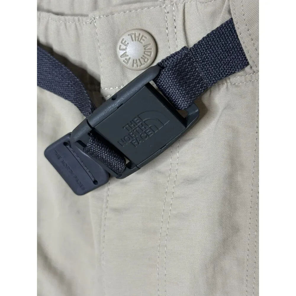 THE NORTH FACE BELTED HIKING CARGO SHORTS KAHKI BEIGE MENS MEDIUM